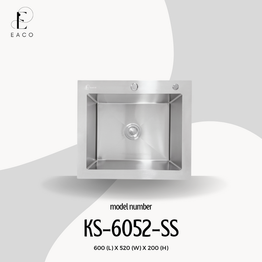 EACO 304 Stainless Steel Kitchen Sink KS-6052-SS