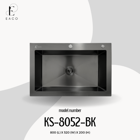 EACO 304 Stainless Steel Kitchen Sink KS-8052-BK