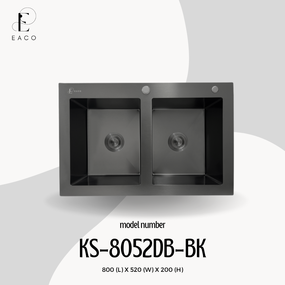 EACO 304 Stainless Steel Kitchen Sink KS-8052DB-BK