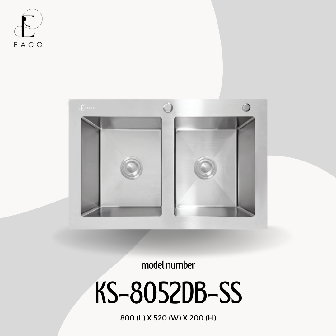 EACO 304 Stainless Steel Kitchen Sink KS-8052DB-SS